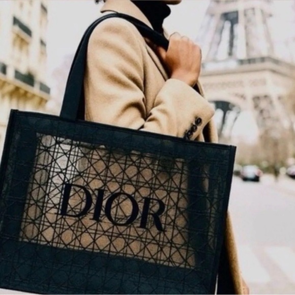 Dior Elegant Black Mesh Tote - Picture 4 of 4